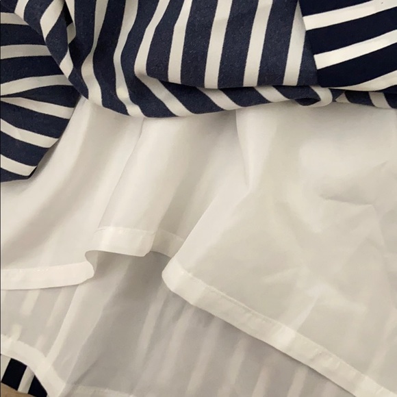 4 J. Crew Merchandile Navy Striped Pleated Skirt - Picture 7 of 10